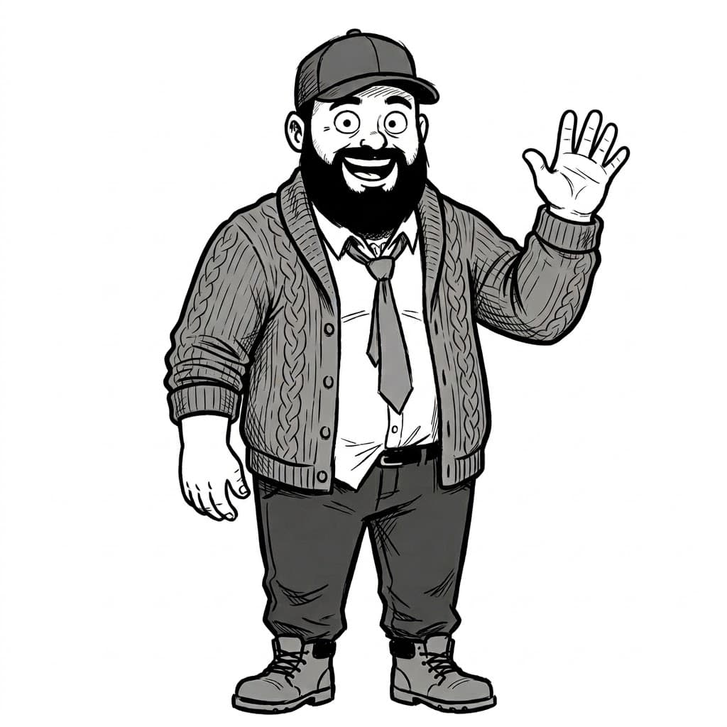 Martin’s face from the hand-drawn illustration